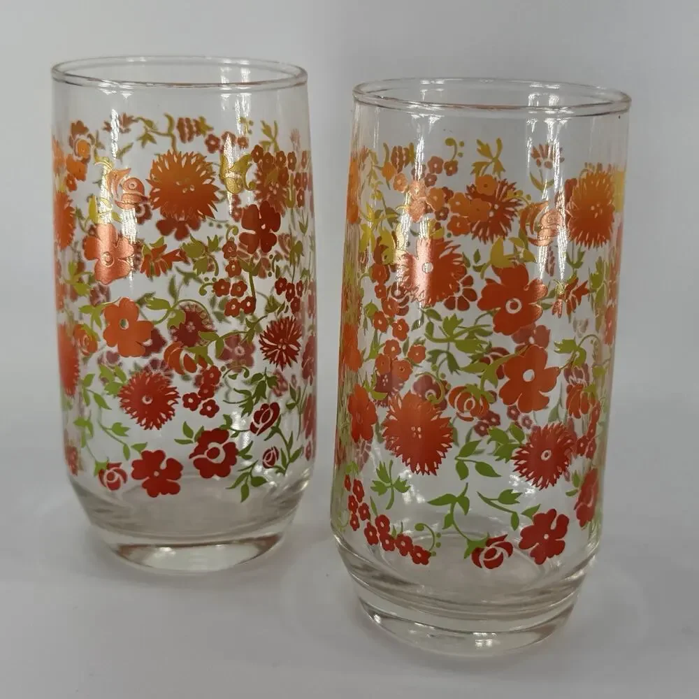 Orange Green Vintage Floral 5